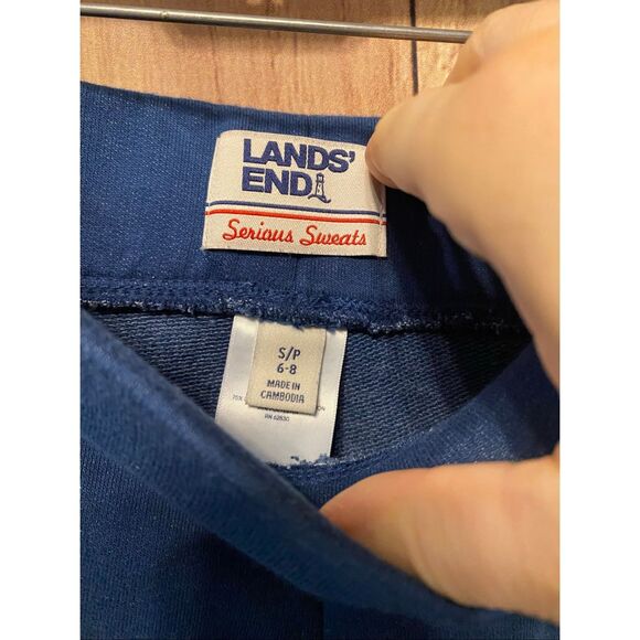 Lands’ End Small 6/8 seriously sweats joggers sweat pants blue tie dye women’s - Picture 6 of 9
